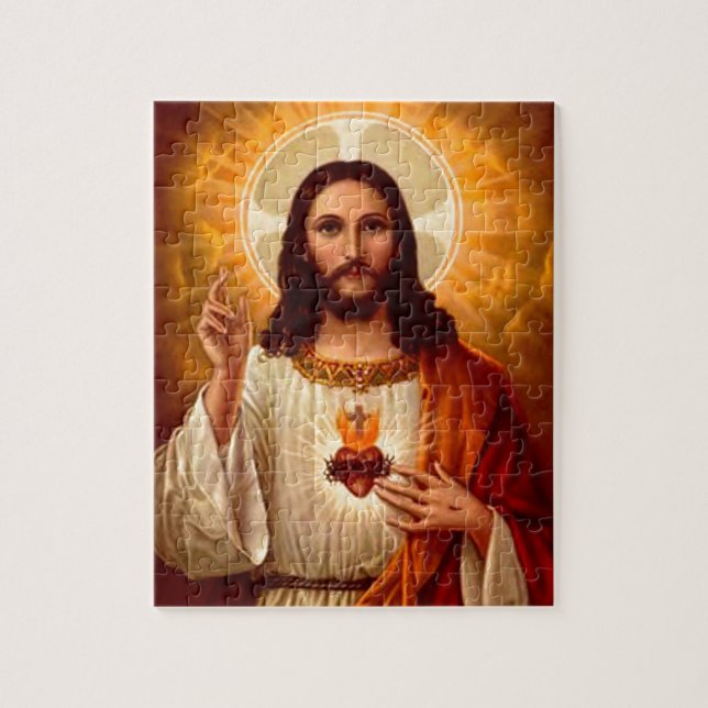 Beautiful religious Sacred Heart of Jesus image Jigsaw Puzzle (Vertical)
