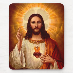Beautiful religious Sacred Heart of Jesus image Mouse Pad