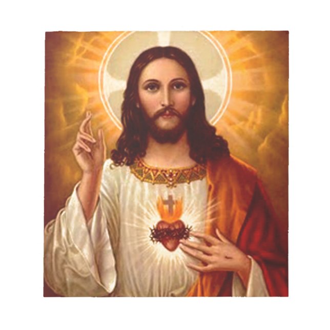 Beautiful religious Sacred Heart of Jesus image Notepad (Front)