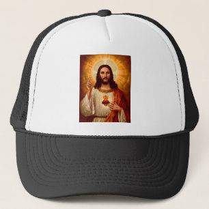Beautiful religious Sacred Heart of Jesus image Trucker Hat