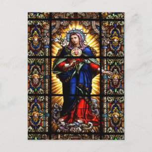 Beautiful Religious Sacred Heart of Virgin Mary Postcard