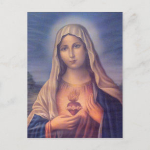 Beautiful Religious Sacred Heart of Virgin Mary Postcard