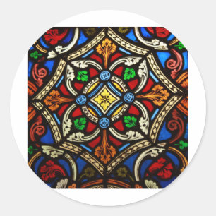 Beautiful Religious Stained Glass Classic Round Sticker