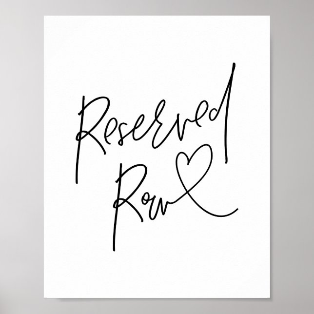Beautiful Reserved Row, Black, Wedding Ceremony Poster (Front)