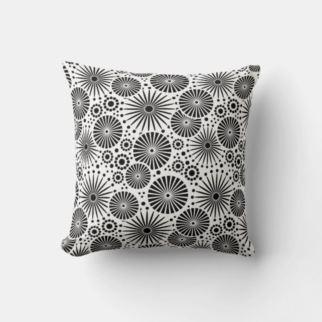 Beautiful retro black and white Pillow (Front)