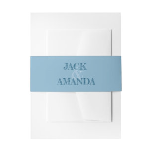 Beautiful Retro Classic Blue Wedding Belly Band Invitation Belly Band
