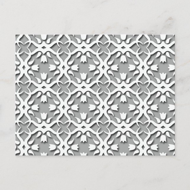 Beautiful Retro Floral Elegant Pattern Postcard (Front)