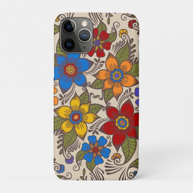 Beautiful Retro Folk Art Floral Design Case-Mate iPhone Case (Back)