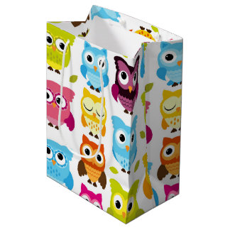 Beautiful Retro Owl Medium Gift Bag