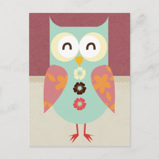 Beautiful Retro Owl Postcard