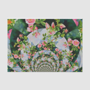 Beautiful retro pink red roses watercolor floral tissue paper