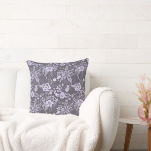 Beautiful retro style blue pastel floral pattern cushion