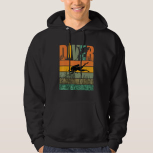 Beautiful Retro Vintage Scuba Diving Diver Hoodie