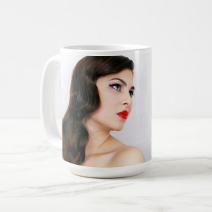 Beautiful retro woman coffee mug