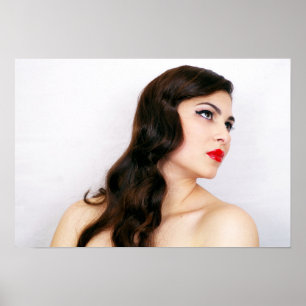 Beautiful retro woman poster