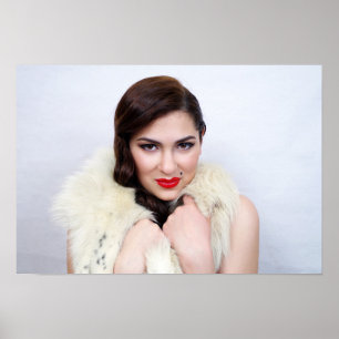 Beautiful retro woman poster