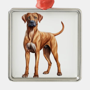 BEAUTIFUL RHODESIAN RIDGEBACK DOG METAL ORNAMENT