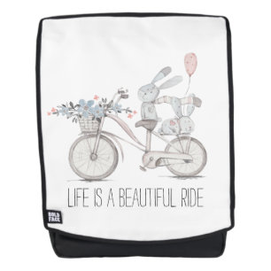 Beautiful Ride Bike with Sweet Bunnies Backpack
