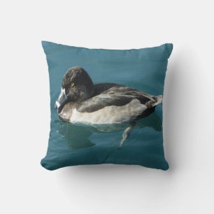 Beautiful Ring-necked Duck Resting On Water Photo Cushion