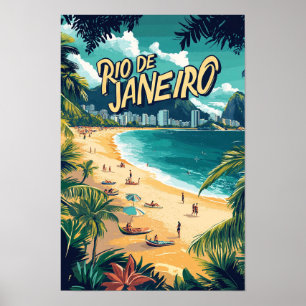 Beautiful Rio de Janeiro Brazil Travel Poster
