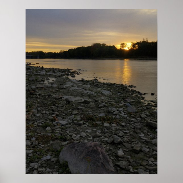 Beautiful River Sunrise Poster (Front)