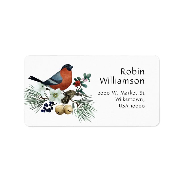 Beautiful Robin Wildlife Return Address Label (Front)