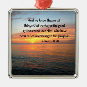 BEAUTIFUL ROMANS 8:28 SUNRISE PHOTO METAL ORNAMENT