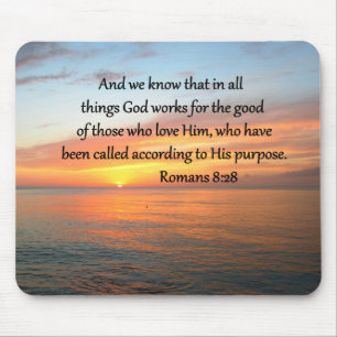 BEAUTIFUL ROMANS 8:28 SUNRISE PHOTO MOUSE PAD