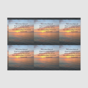 BEAUTIFUL ROMANS 8:28 SUNRISE PHOTO TISSUE PAPER