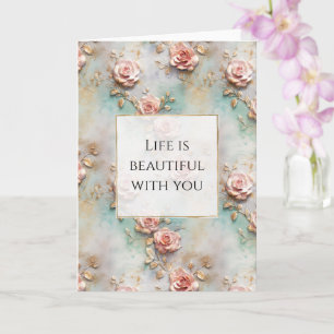 Beautiful Romantic Blush Pink Romantic Roses Card