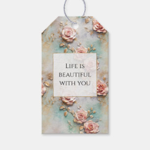 Beautiful Romantic Blush Pink Romantic Roses Gift Tags