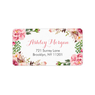 Beautiful Romantic Chic Floral Flowers Label