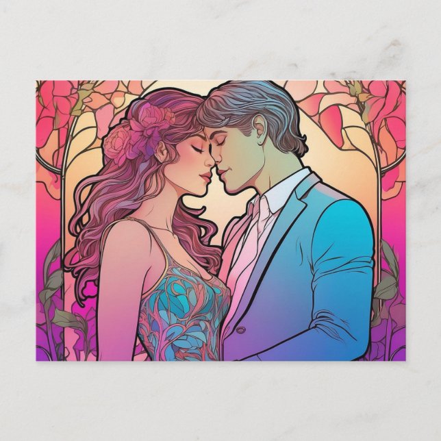 Beautiful Romantic Couple Postcard (Front)