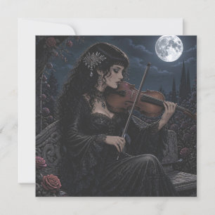 Beautiful Romantic Gothic Beauty Playing Viola  