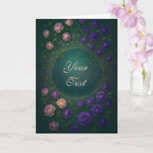 Beautiful Romantic Purple and Pink Roses Card