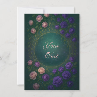 Beautiful Romantic Purple and Pink Roses Invitation