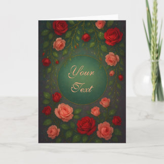 Beautiful Romantic Red and Pink Roses Card