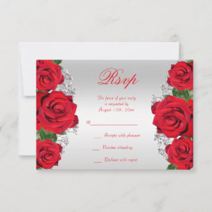 Beautiful Romantic Red Roses Birthday RSVP Card