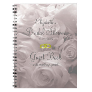 Beautiful Romantic Roses Bridal Shower Guest Book