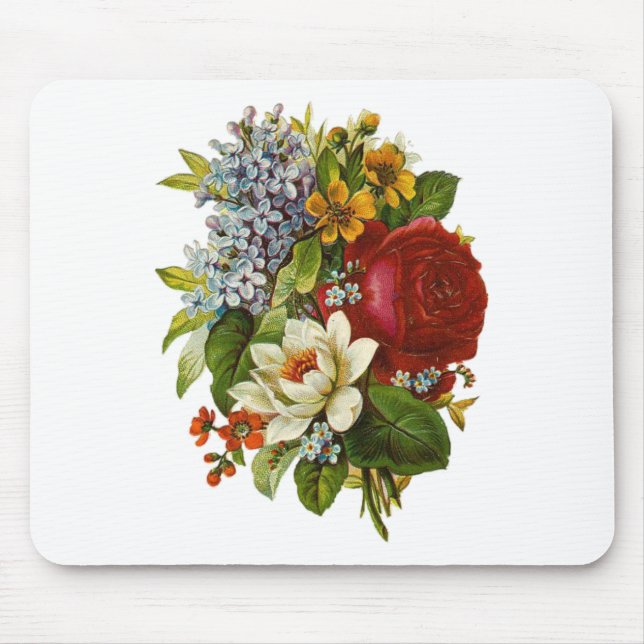 Beautiful Romantic Summer Bouquet with Red Rose Mouse Pad (Front)
