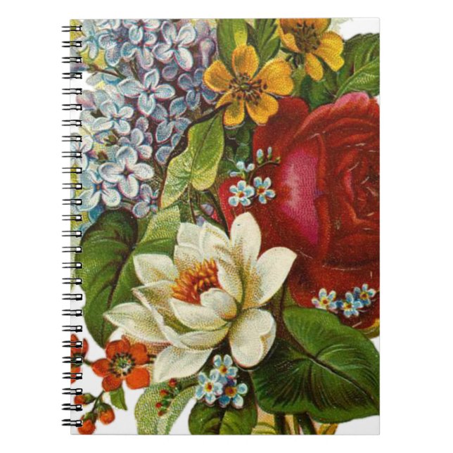 Beautiful Romantic Summer Bouquet with Red Rose Notebook (Front)