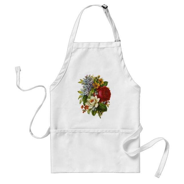 Beautiful Romantic Summer Bouquet with Red Rose Standard Apron (Front)