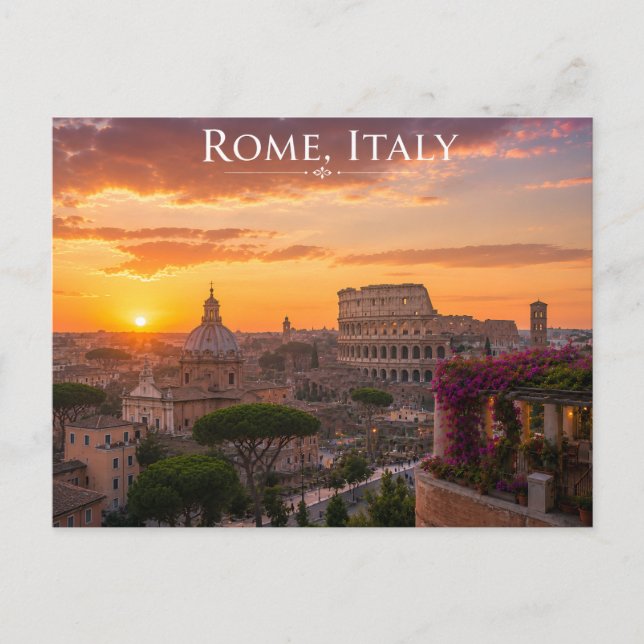 Beautiful Rome Italy Postcard (Front)