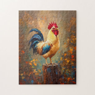 Beautiful Rooster Painting Jigsaw Puzzle
