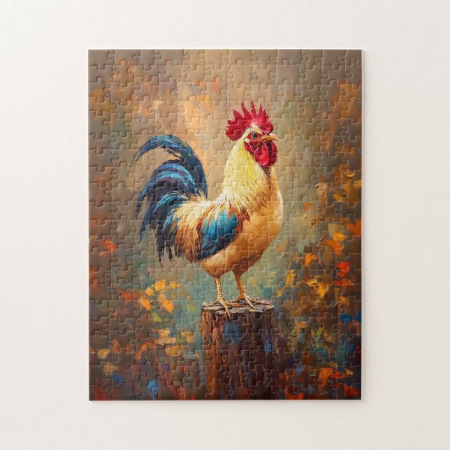 Beautiful Rooster Painting Jigsaw Puzzle (Vertical)