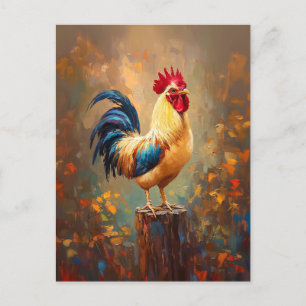 Beautiful Rooster Painting Postcard