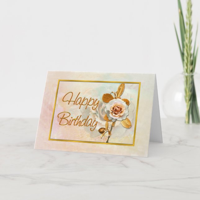 Beautiful Rose Birthday Card (Front)
