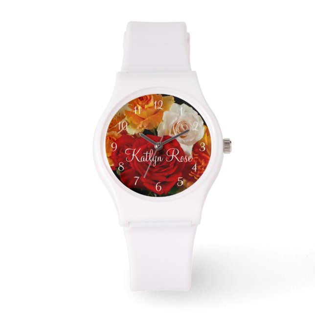 Beautiful Rose Bouquet Watch (Front)