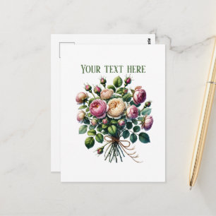Beautiful rose bundle customizable postcard