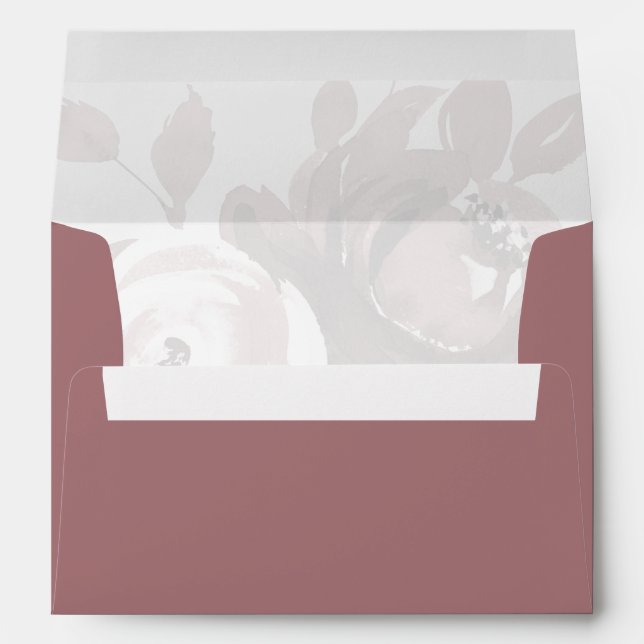 Beautiful Rose Colour Muted Floral Envelope (Back (Bottom))